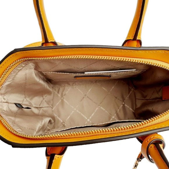 NWT $558 Michael Kors Avril Leather TZ MK Logo Honeycomb Satchel Crossbody Bag - Picture 8 of 8